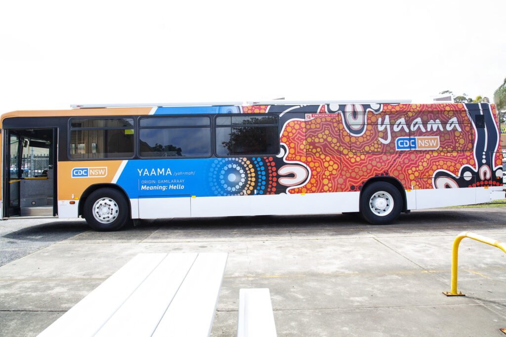 Yaama bus Indigenous art image landscape